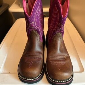 Ariat Kids Brown and Purple Western Boots. Crosslisted